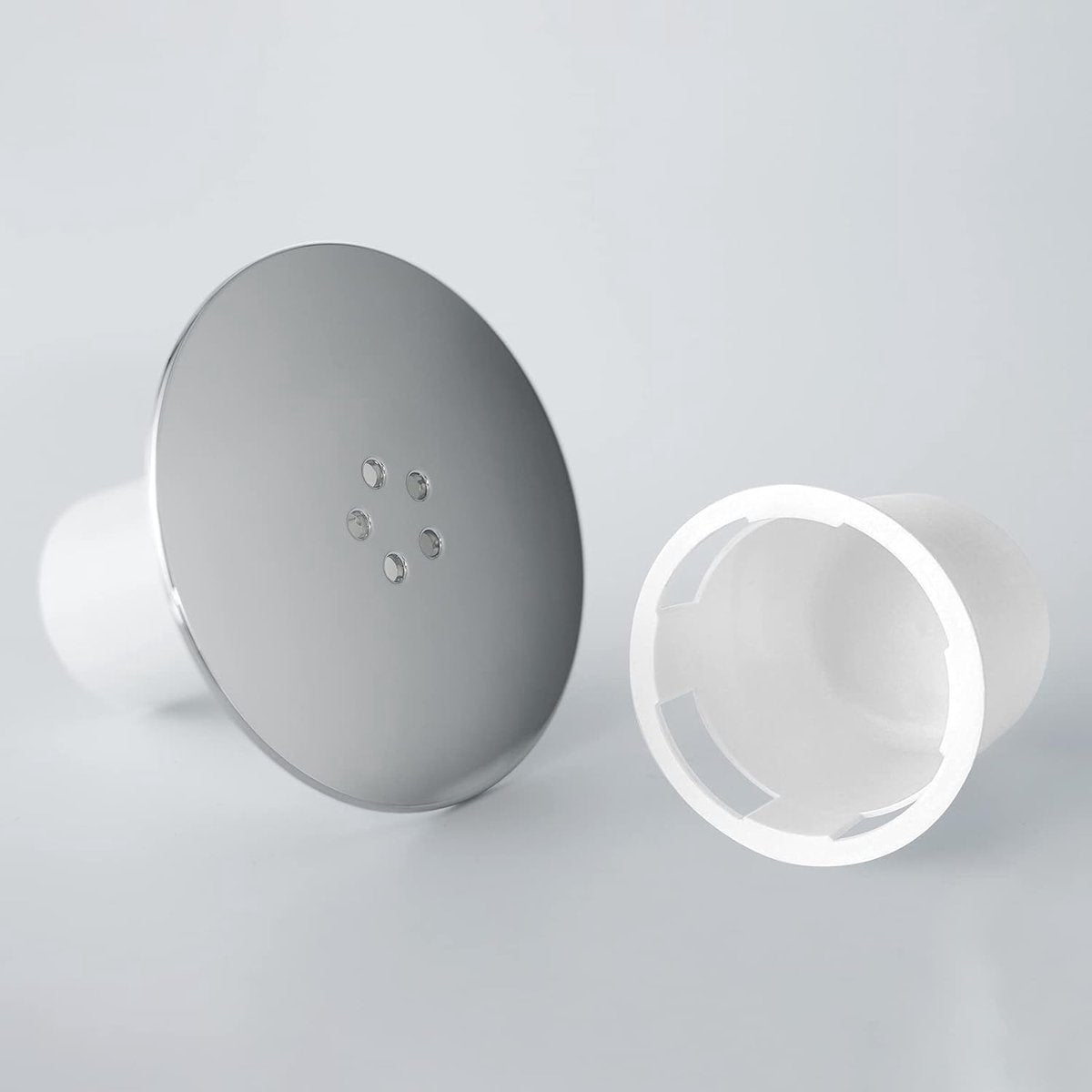 Shower Drain Cover - Chrome Shower Drain - Hair Drain Covers - 90 mm / 115 mm - Removable Top Piece - Fast Flow - Bathroom Drain - Bathroom Accessories - White - Image 3