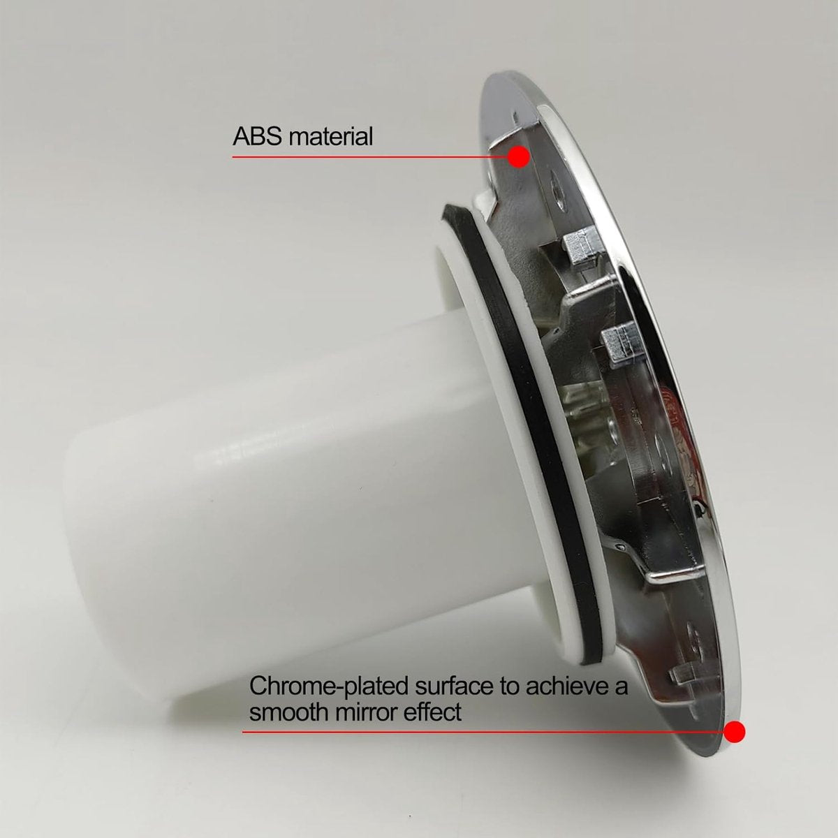 Shower Drain Cover - Chrome Shower Drain - Hair Drain Covers - 90 mm / 115 mm - Removable Top Piece - Fast Flow - Bathroom Drain - Bathroom Accessories - White - Image 4