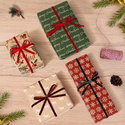 Wrapping paper - Christmas wrapping paper - Christmas gift paper - Wrapping paper with figures - 43 x 300cm - 4 rolls - Christmas paper wrapping paper for Christmas - Christmas paper wrapping paper for children - gift paper - Kraft gift paper - Christmas  - Image 4