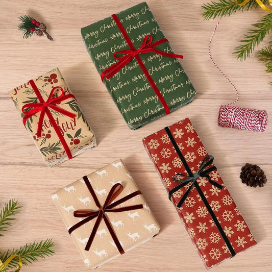 Wrapping paper - Christmas wrapping paper - Christmas gift paper - Wrapping paper with figures - 43 x 300cm - 4 rolls - Christmas paper wrapping paper for Christmas - Christmas paper wrapping paper for children - gift paper - Kraft gift paper - Christmas  - Image 4
