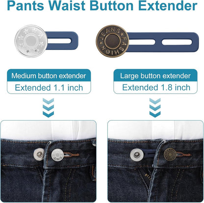 pieces jeans button extenders - Buttonhole Extender - Trouser Widening Button - Waistband Extenders - Unisex - Instant Waist Extender Buttons - Trouser Extender - Jeans Trouser Extender - No Sewing Required Jeans Waist Extenders - Image 2