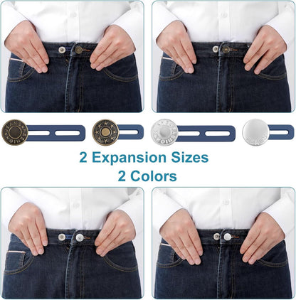 pieces jeans button extenders - Buttonhole Extender - Trouser Widening Button - Waistband Extenders - Unisex - Instant Waist Extender Buttons - Trouser Extender - Jeans Trouser Extender - No Sewing Required Jeans Waist Extenders - Image 4