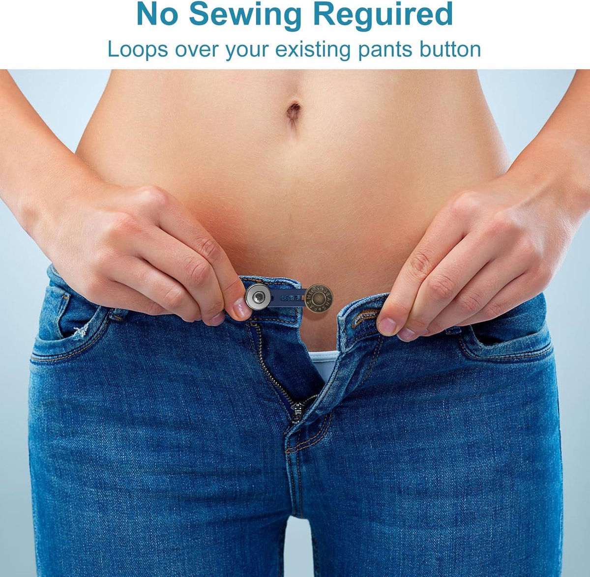 pieces jeans button extenders - Buttonhole Extender - Trouser Widening Button - Waistband Extenders - Unisex - Instant Waist Extender Buttons - Trouser Extender - Jeans Trouser Extender - No Sewing Required Jeans Waist Extenders - Image 5