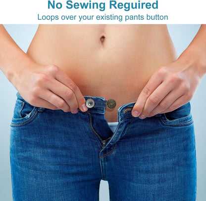 pieces jeans button extenders - Buttonhole Extender - Trouser Widening Button - Waistband Extenders - Unisex - Instant Waist Extender Buttons - Trouser Extender - Jeans Trouser Extender - No Sewing Required Jeans Waist Extenders - Image 5