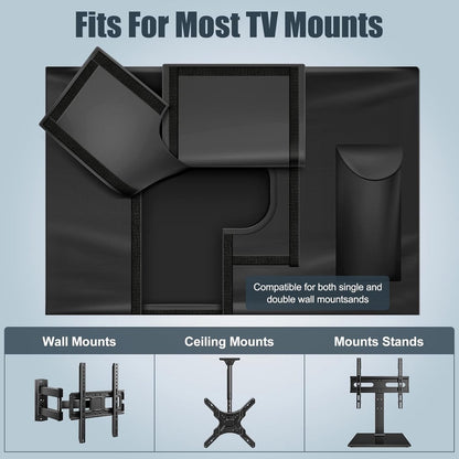 Outdoor TV case 50-52 inch - TV screen protector - waterproof and weatherproof outdoor flat screen case - 210D fabric - 51.2 x 5.9 x 32.6 inches - black - Image 4