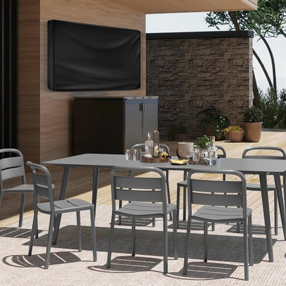 Outdoor TV case 50-52 inch - TV screen protector - waterproof and weatherproof outdoor flat screen case - 210D fabric - 51.2 x 5.9 x 32.6 inches - black - Image 5