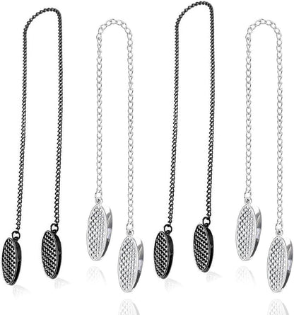 Napkin chain with clips - 4 pieces napkin chain - napkin clips - napkin clips with chain - 50 cm metal chain - Napkin clips - silver metal napkin clips - napkin clip chain - for seniors adults children - Silver & Black