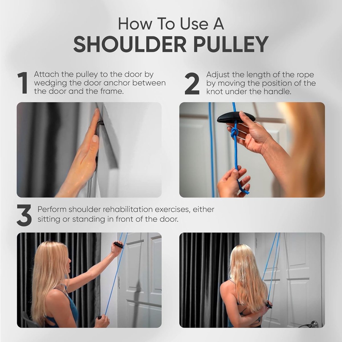 Shoulder Trainer - Shoulder Pulley - Shoulder Pulley Hand Support - Shoulder Pulley - Rehabilitation Exercise Device - Suspension Trainer - Shoulder Strap - for frozen shoulder and hand physiotherapy - Relieves Shoulder Pain - Green - Image 3