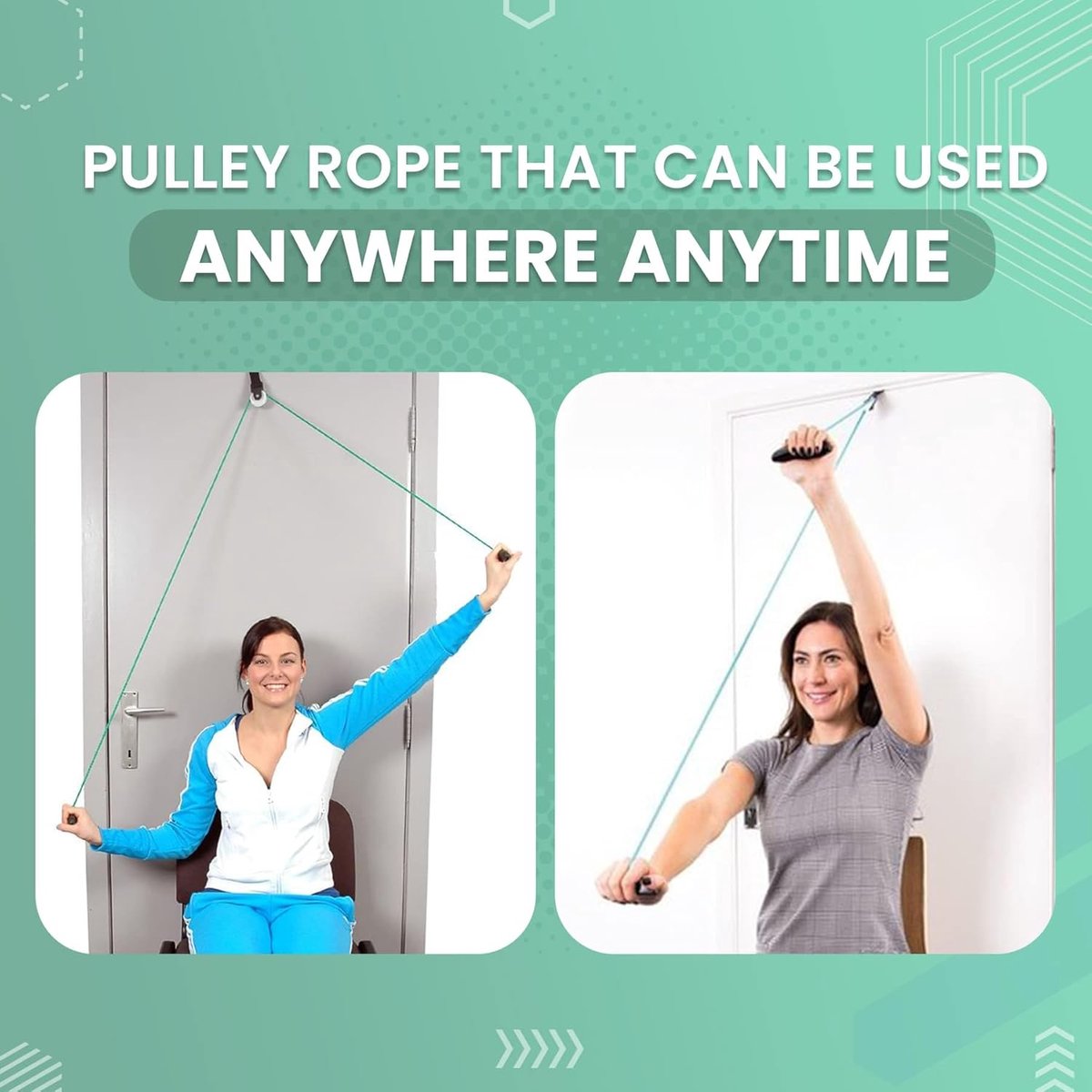 Shoulder Trainer - Shoulder Pulley - Shoulder Pulley Hand Support - Shoulder Pulley - Rehabilitation Exercise Device - Suspension Trainer - Shoulder Strap - for frozen shoulder and hand physiotherapy - Relieves Shoulder Pain - Green - Image 4