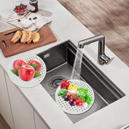 1 Piece Silicone Sink Mat - Washbasin Mat - Sink Mat - Sink Mats - Rubber Countertop Mat for Sink - Cuttable - Foldable - Non-slip - Round sink mat - Protective mat - For countertop - Round White - ø 31 Cm - Image 2