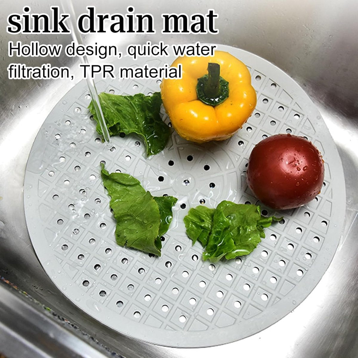 1 Piece Silicone Sink Mat - Washbasin Mat - Sink Mat - Sink Mats - Rubber Countertop Mat for Sink - Cuttable - Foldable - Non-slip - Round sink mat - Protective mat - For countertop - Round White - ø 31 Cm - Image 5