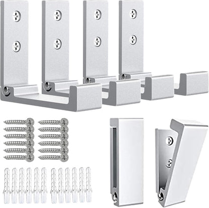 6 pieces - Foldable wall hooks - 6.7*7.5*2.5 cm - Clothes hook - concealable clothes hooks - heavy-duty wall hooks - aluminum hooks - with screws - foldable hooks - for hanging coats, bags, hats, and keys - silver