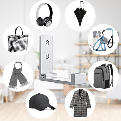 6 pieces - Foldable wall hooks - 6.7*7.5*2.5 cm - Clothes hook - concealable clothes hooks - heavy-duty wall hooks - aluminum hooks - with screws - foldable hooks - for hanging coats, bags, hats, and keys - silver - Image 3