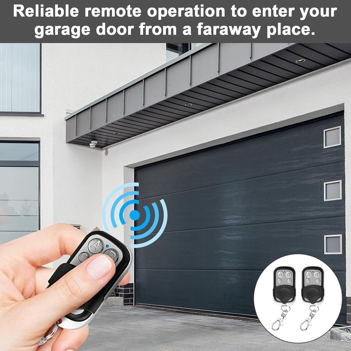 pieces - 433 MHz - Remote control - Garage door openers - Remote control for car garage door - universal garage door remote control - automatic garage door remote control - for car garage door - with keychain - 4 channels - Image 2