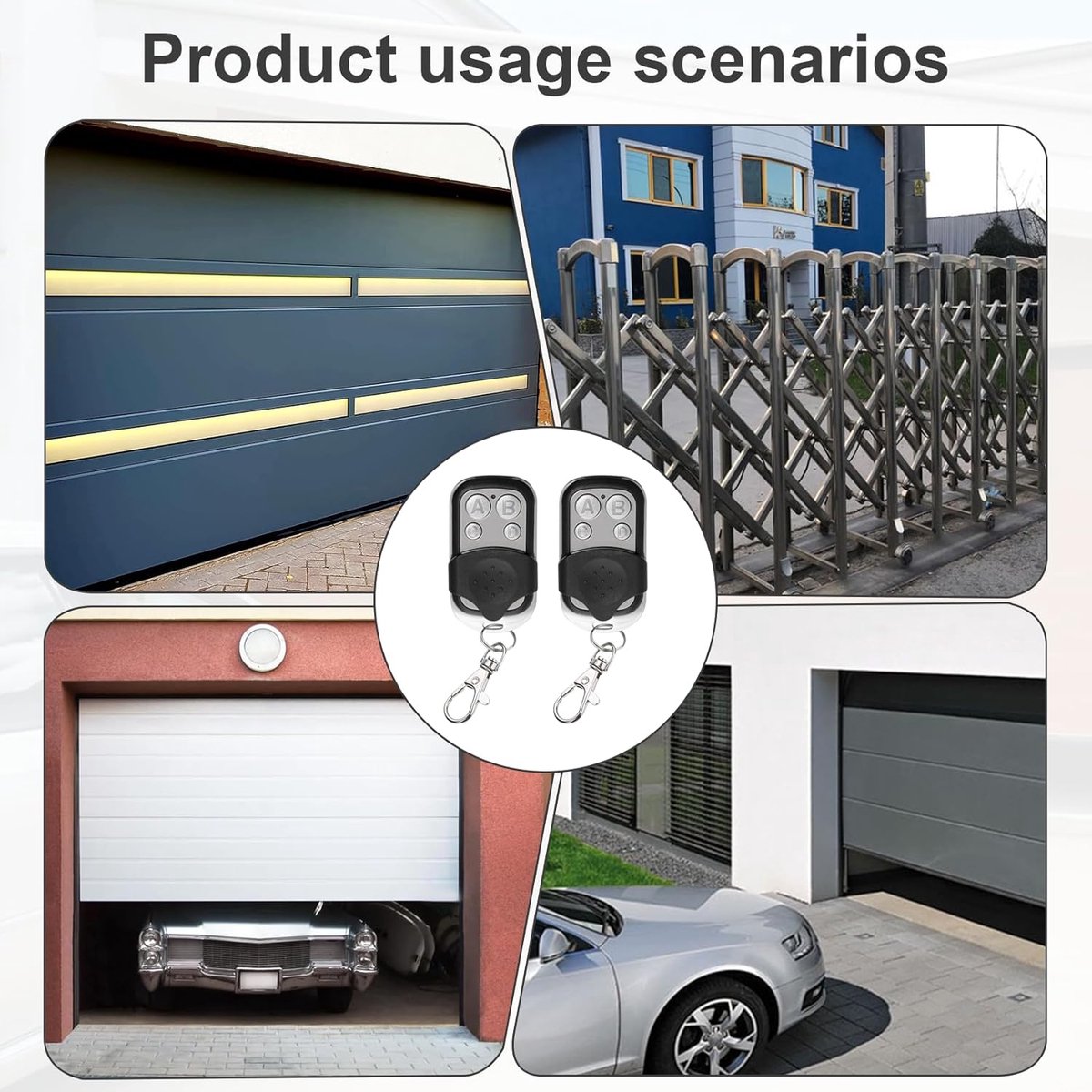 pieces - 433 MHz - Remote control - Garage door openers - Remote control for car garage door - universal garage door remote control - automatic garage door remote control - for car garage door - with keychain - 4 channels - Image 4