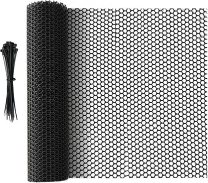 Plastic Fencing Net - 40 cm * 3 m - Chicken Wire - Cat Net - Dog Fencing - Bird Net - Pet Trap Net - Garden Mesh - Plastic Mesh - Plant Net - with 20 fixed straps - for dogs, cats, chickens and other small animals - Black