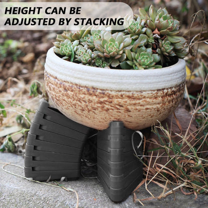 12 pieces - Flowerpot feet - Pot feet - Plant supports - Planter coasters - Flowerpot lifters - Triangular Planter Feet - Flowerpot risers - Non-slip - Breathable - Flowerpot feet - for Outdoor Plant Pots and Flowers - 7*5.5*2 cm - black - Image 2