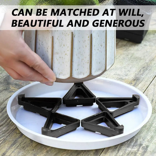 12 pieces - Flowerpot feet - Pot feet - Plant supports - Planter coasters - Flowerpot lifters - Triangular Planter Feet - Flowerpot risers - Non-slip - Breathable - Flowerpot feet - for Outdoor Plant Pots and Flowers - 7*5.5*2 cm - black - Image 4