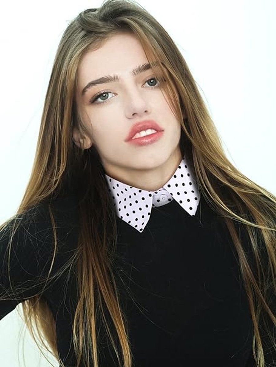 2 pieces - Women's Shirt Collar - Shirt Collar - Detachable Collar - Small Shirt Collar - Faux Detachable Collar - Detachable Pointed Collar - Small Collar - Pointed Collar - Shirt Replacement - Blouse - Adjustable - One Size - White and Black Dots - Image 5