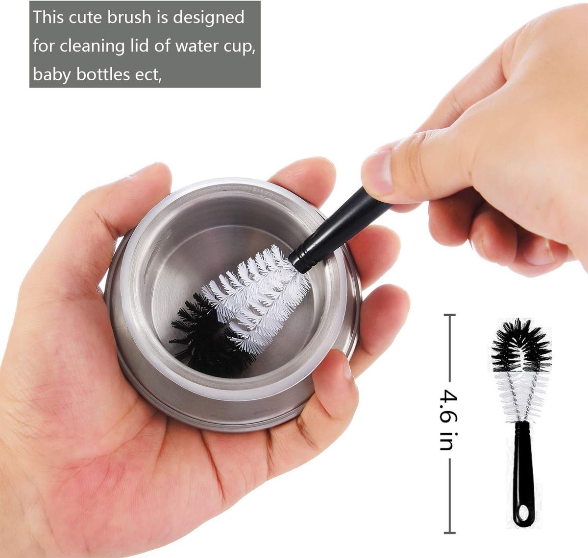 8-Pack Bottle Cleaning Brush Set - Cleaning Brush - Bottle Brush - Black bottle cleaner with long handle - for washing narrow wine/beer bottles/thermos flask/bottle cup/sports tank/kettle - lid brush - straw brush - Bottle cleaner - Image 2