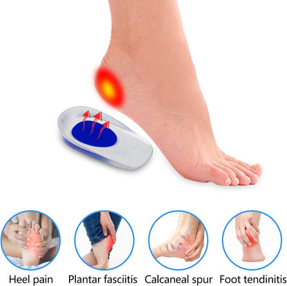 3 pairs - gel heel cushions - heel spur insoles - heel protectors - silicone heel spur - arch supports - insoles - heel raise - heel elevation - heel cushions - heel insoles - foot pain relief - Size 33-39 - S - 10.3*6.4*1.6cm - blue - Image 5