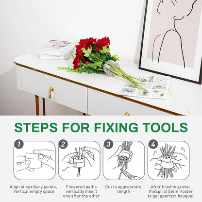4 pieces - Bouquet Twister - Flower Holder - Rotating Flower Holder - Reusable Flower Holder - Stem Holder - Flower Arranging - DIY Flower Arrangement Stand - Flower Arranging Tools - Bouquet Supplies - 9 holes/19 holes - Transparent - Image 3