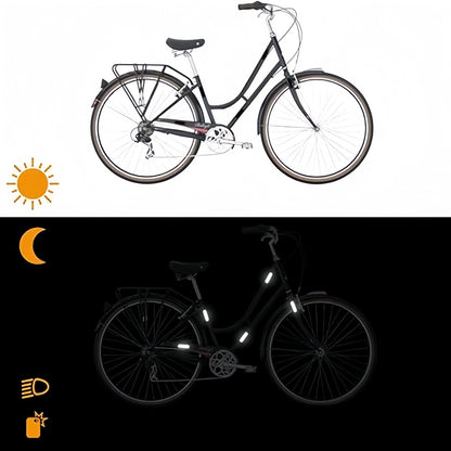 (4 pieces) 12 strips - Night vision stickers - reflective stickers - reflective strips - motorcycle decoration - for visibility in the dark - for bicycle, stroller, buggy, helmet, motorcycle, scooter, toys - 7*1.8 cm and 2.1 cm - black - Image 2