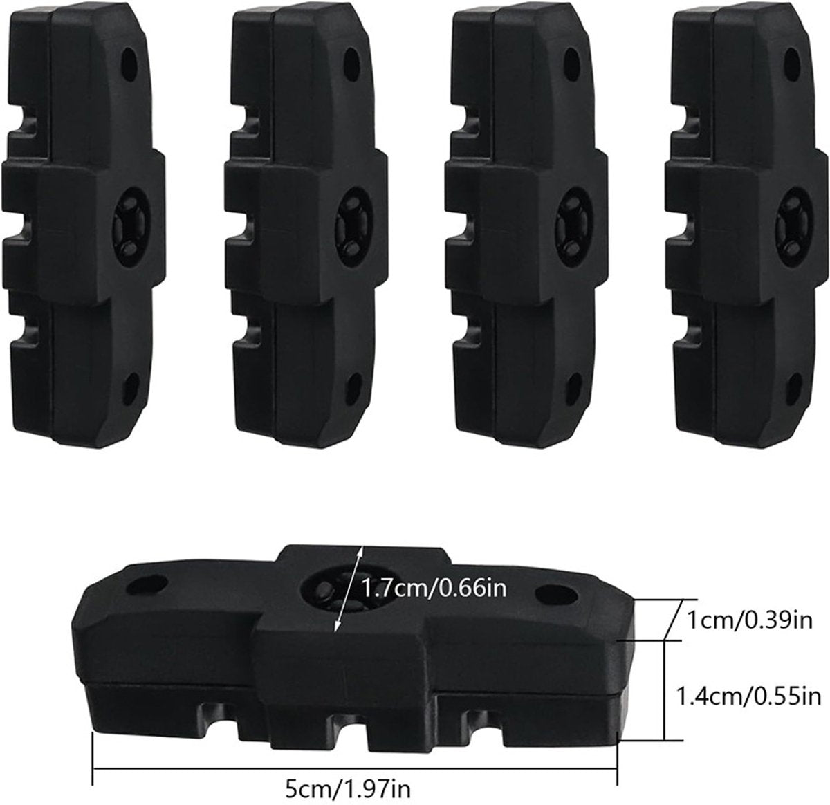 4 pieces - Brake pads - Bicycle brake pads - Replacement brake pads - Suitable for Magura HS11 HS22 HS24 HS33 HS66 - Brake pads for mountain bikes - Rubber bicycle brake pads - rubber road bike brake cover - bicycle accessories - black - Image 5