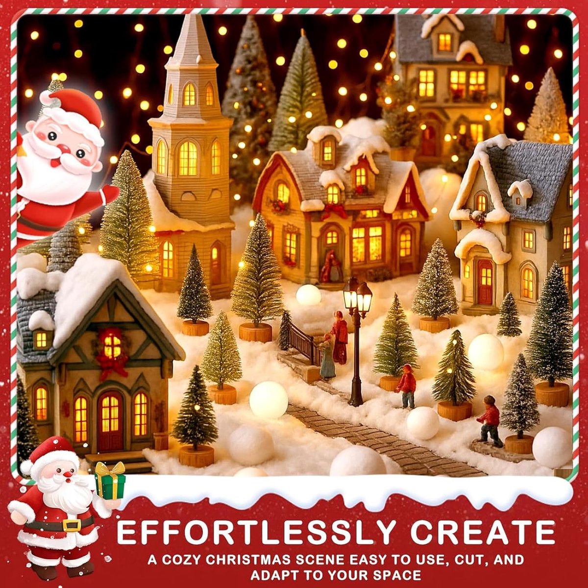Snow blanket - 80*240 cm - Christmas snow blanket - Artificial snow roll - Christmas snow blanket roll - Fake Christmas decoration - Christmas decoration - Christmas tree decorations - soft artificial snow blankets - for the Christmas tree, party, winter  - Image 2