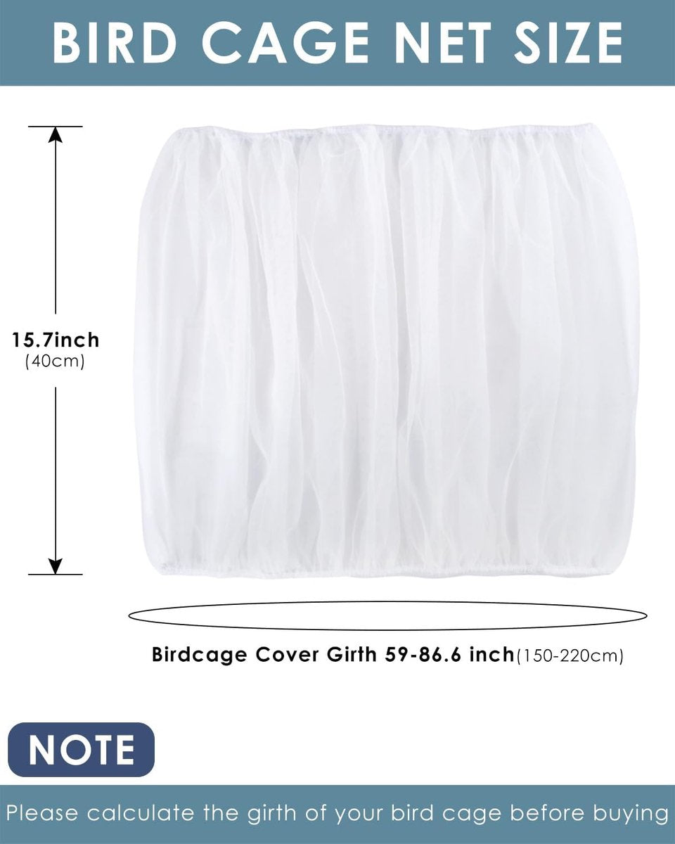 Birdcage Mesh Cover - Universal Birdcage Cover - Birdcage Splash Guard - Seed Catcher - Dust Cover for Birdcage - Birdcage Cover Skirt - Dustproof Mesh Cover - Dust Cover - Net - Birdcage Accessories - 40*150-220 cm - Black and White - Image 2
