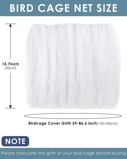 Birdcage Mesh Cover - Universal Birdcage Cover - Birdcage Splash Guard - Seed Catcher - Dust Cover for Birdcage - Birdcage Cover Skirt - Dustproof Mesh Cover - Dust Cover - Net - Birdcage Accessories - 40*150-220 cm - Black and White - Image 2