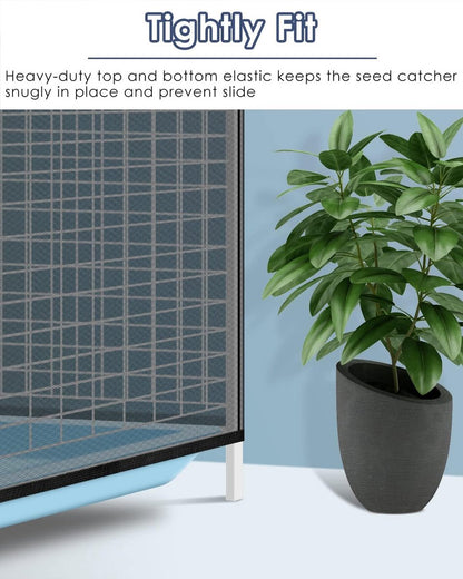 Birdcage Mesh Cover - Universal Birdcage Cover - Birdcage Splash Guard - Seed Catcher - Dust Cover for Birdcage - Birdcage Cover Skirt - Dustproof Mesh Cover - Dust Cover - Net - Birdcage Accessories - 40*150-220 cm - Black and White - Image 5