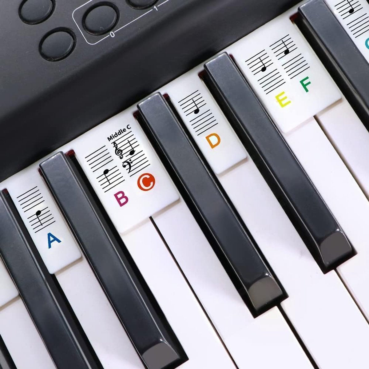 Piano/Keyboard Stickers - 88 keys - Removable Piano Key Stickers - piano stickers - Silicone - learn to play strip - Piano key stickers - Reusable - removable - with numbers - Easily Learn Music Notes - for beginners - Image 3