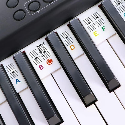 Piano/Keyboard Stickers - 88 keys - Removable Piano Key Stickers - piano stickers - Silicone - learn to play strip - Piano key stickers - Reusable - removable - with numbers - Easily Learn Music Notes - for beginners - Image 3