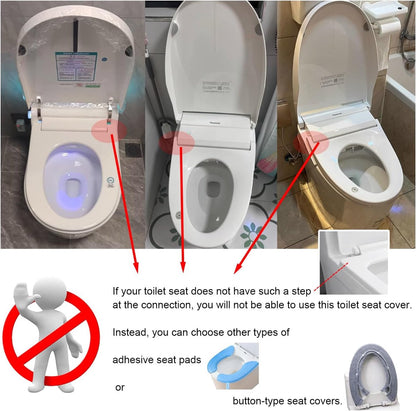 3-Piece Toilet Seat Cover - Toilet Seat Cover - Soft Toilet Seat - Toilet Cover - Toilet Seat Cover - WC Seat Cover - Universal Toilet Seat Cover - toilet seat cover - Reusable - Universal Fit - For Most Toilet Seats - Grey, Green, Blue - Image 3