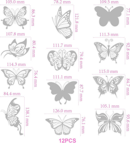 28 pieces - transparent window stickers - butterfly patterns and leaf shapes - warning decorative stickers - for home - window stickers - window decoration - prevent birds from hitting glass - Image 3
