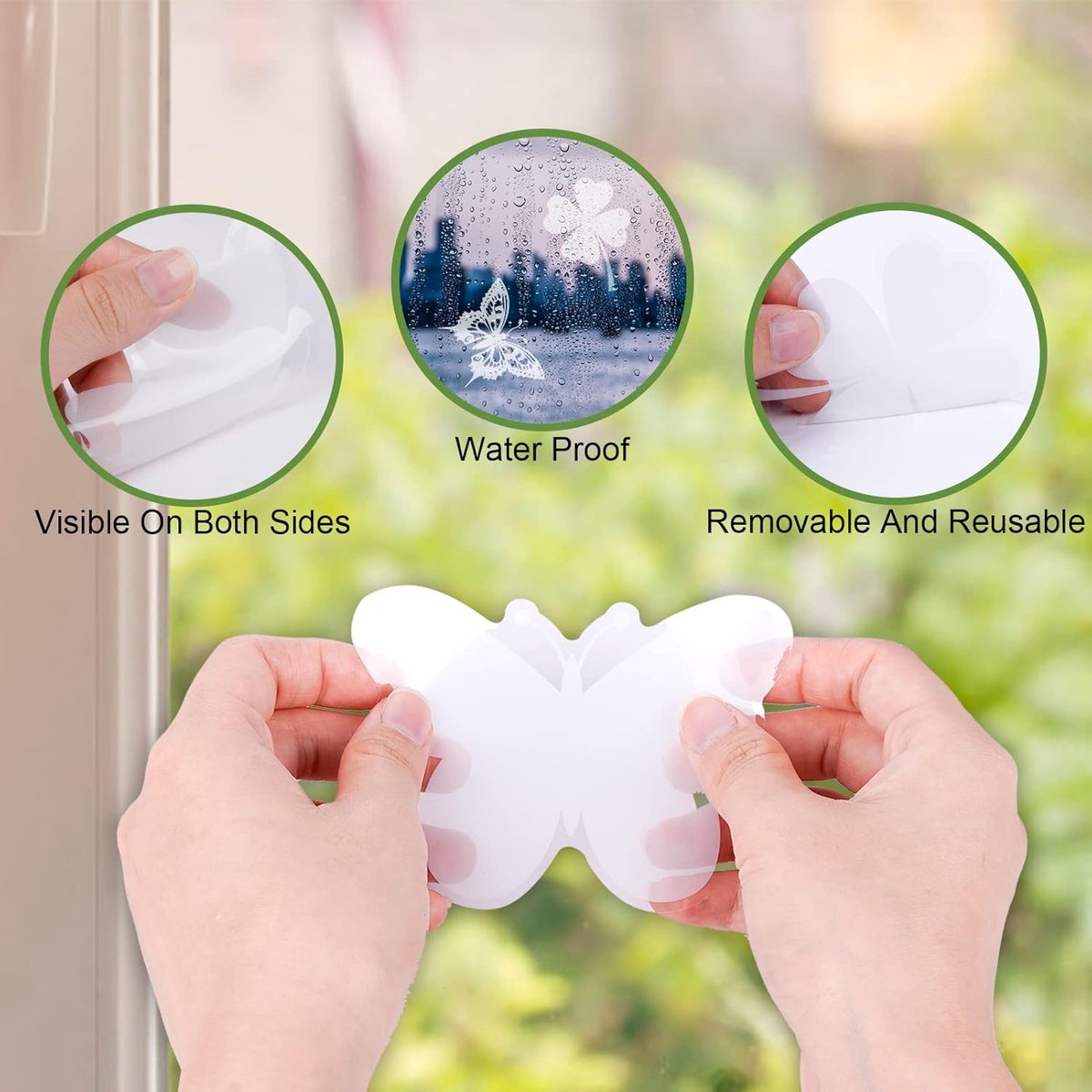 28 pieces - transparent window stickers - butterfly patterns and leaf shapes - warning decorative stickers - for home - window stickers - window decoration - prevent birds from hitting glass - Image 4
