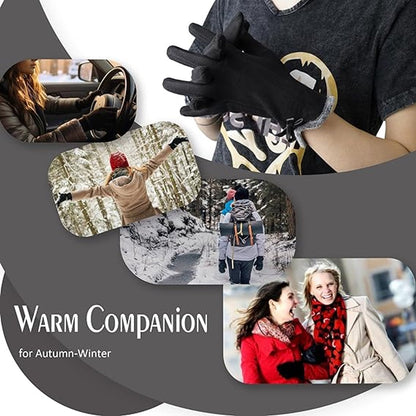 Gloves - women's gloves - winter gloves - Winter gloves - Insulated touchscreen gloves - touchscreen gloves for index finger - Cycling Gloves - Elegant and stylish - Black - Image 3