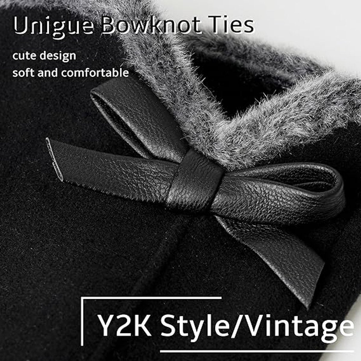 Gloves - women's gloves - winter gloves - Winter gloves - Insulated touchscreen gloves - touchscreen gloves for index finger - Cycling Gloves - Elegant and stylish - Black - Image 5