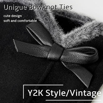 Gloves - women's gloves - winter gloves - Winter gloves - Insulated touchscreen gloves - touchscreen gloves for index finger - Cycling Gloves - Elegant and stylish - Black - Image 5