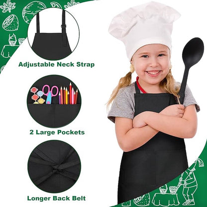 6x Children's Aprons - Children's Craft Apron - Kitchen Apron - Cooking Apron - Painting Apron - Adjustable - Painting Apron - Craft Apron - Children's Apron - For Baking, Gardening, Crafts, School, BBQ, Party - Size L, 6-14 Years - Image 3