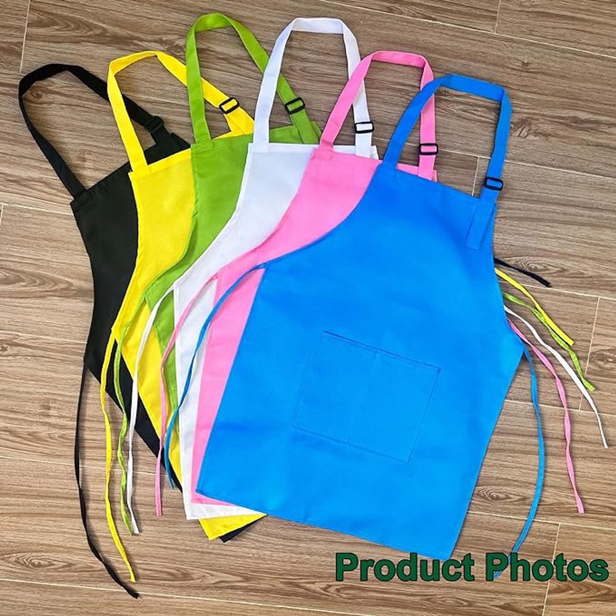 6x Children's Aprons - Children's Craft Apron - Kitchen Apron - Cooking Apron - Painting Apron - Adjustable - Painting Apron - Craft Apron - Children's Apron - For Baking, Gardening, Crafts, School, BBQ, Party - Size L, 6-14 Years - Image 4