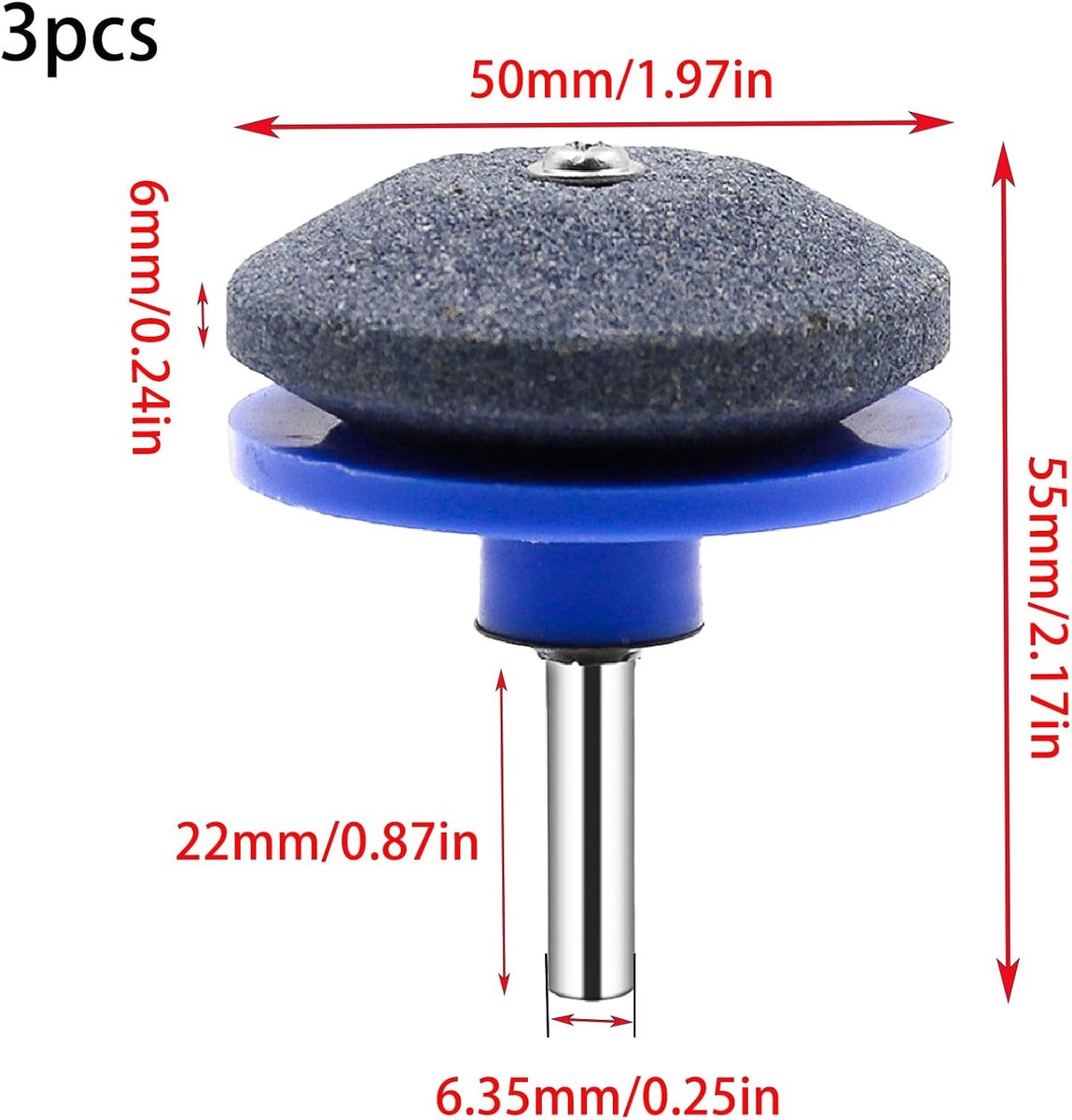 3 pieces - lawnmower blade sharpening - universal blade sharpener - for electric drill, lawnmower blade sharpener blade - grinding wheel - garden tool sharpener - for lawnmower - lawnmower accessories - 5*5.5 cm - Image 5