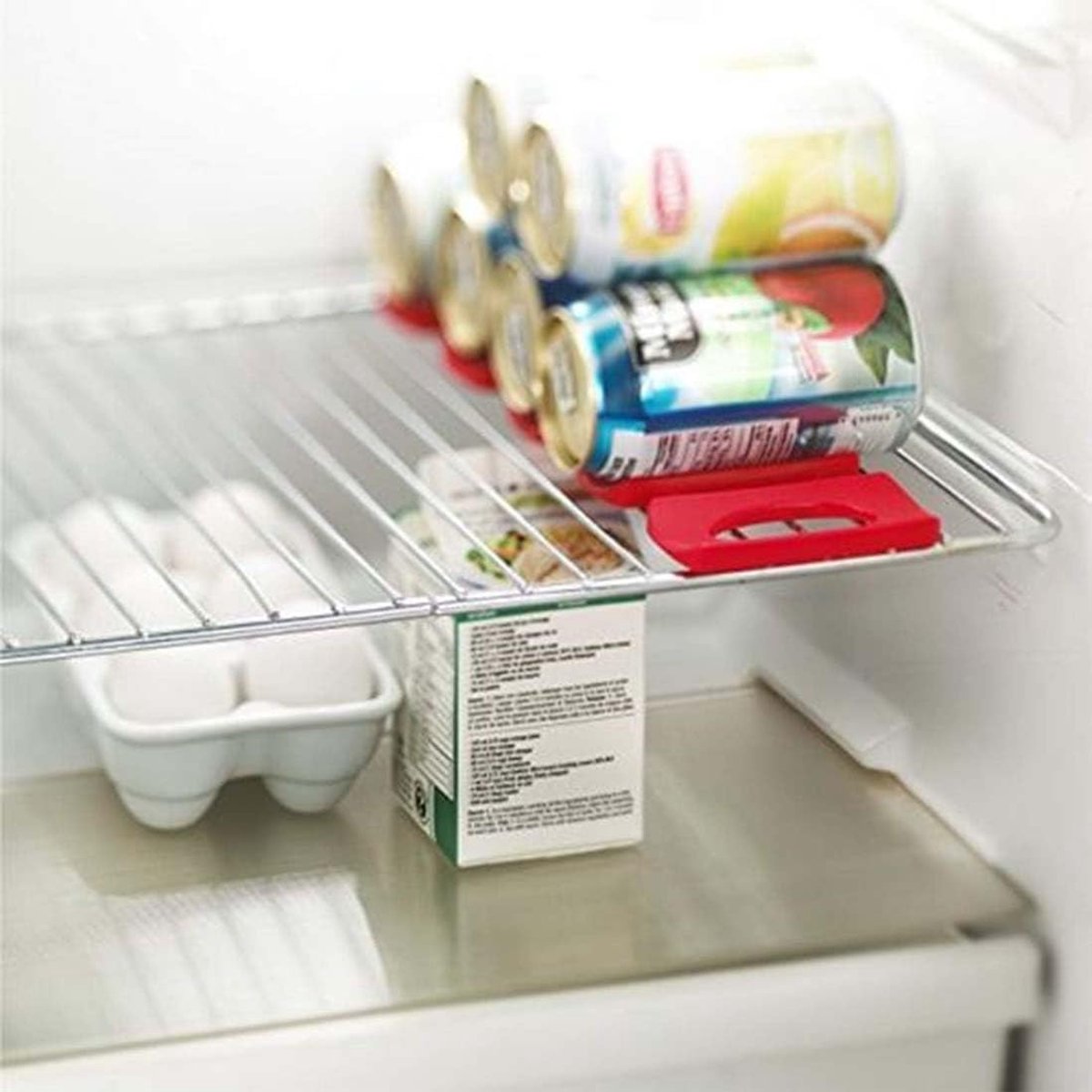 2 pieces - Bottle rack - Beverage bottle rack - Refrigerator bottle holder - Wine rack - silicone refrigerator bottle holder - refrigerator cup holder - easy to stack refrigerator bottle holder - for kitchen fridge, countertop, pantry - 30.6*9.5 cm - blac - Image 4