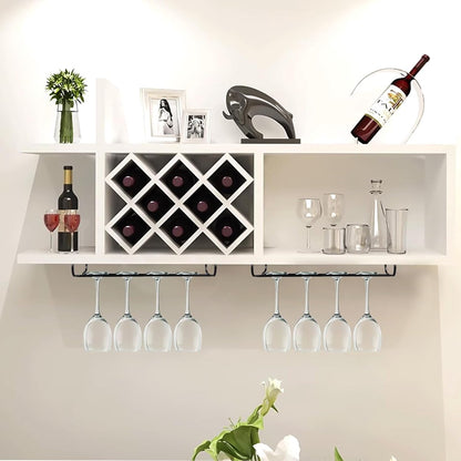 2 pieces - Wine glass holder - Glass hooks for shelf - Iron glass holder for glasses - Wall display holder - Hanging glass holders - Metal hanging glass holder - Display rack - hooks - for bars, wine cabinets, cupboards, restaurants - 26*11.5 cm - black - Image 2