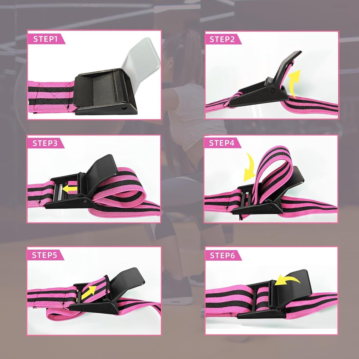 Resistance Bands - Resistance band - Booty bands - Fitness Elastic - Fitness Resistance Bands - Booty bands for training - Blood flow restriction bands - Adjustable BFR training bands - for training your glutes, squat, thighs - Pink - Image 2