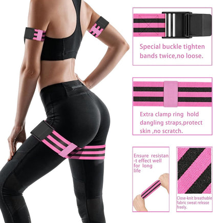 Resistance Bands - Resistance band - Booty bands - Fitness Elastic - Fitness Resistance Bands - Booty bands for training - Blood flow restriction bands - Adjustable BFR training bands - for training your glutes, squat, thighs - Pink - Image 5