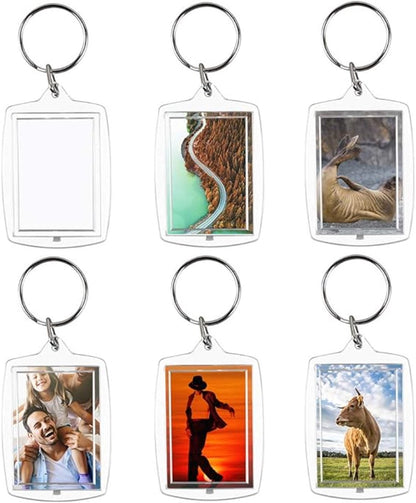 Photo Keychain - 30 Pieces - Empty Photo Frame Keychains - Transparent Clear Acrylic Keychains - Transparent - Small Photo Frames - Holds personalized, custom, and passport-sized photos measuring 1.57" x 2.2" - Image 2