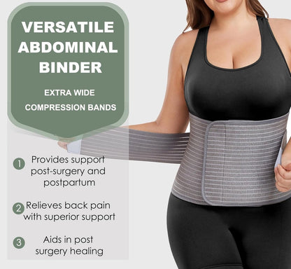 Postpartum Pregnancy Belt - Postpartum Belly Belt - Postpartum Support Belt - Breathable Belly Wrap - Pregnancy Belly Belt - Belly Braces - Corset - Kidney Warmer - Recovery Belt - Lower Back Support - for women - Size S/M - Grey - Image 2