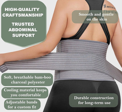 Postpartum Pregnancy Belt - Postpartum Belly Belt - Postpartum Support Belt - Breathable Belly Wrap - Pregnancy Belly Belt - Belly Braces - Corset - Kidney Warmer - Recovery Belt - Lower Back Support - for women - Size S/M - Grey - Image 3